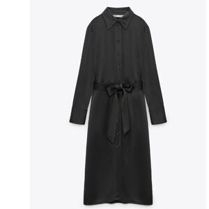 New with tags Zara black satin effect shirt dress size Large & Extra Large